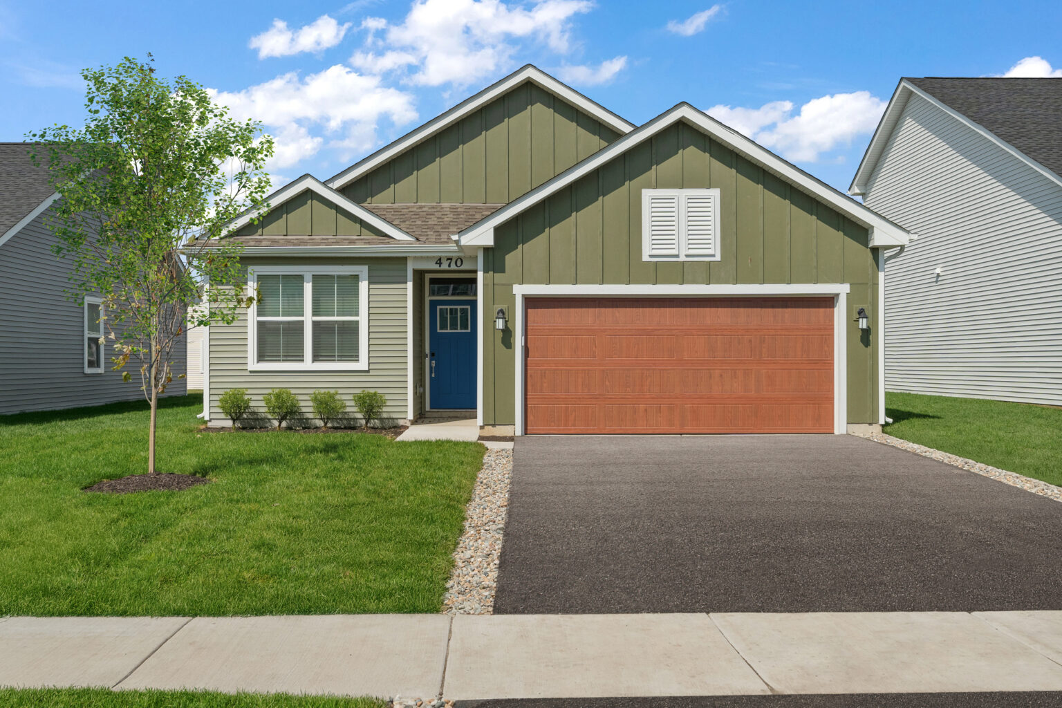 green exterior home photo