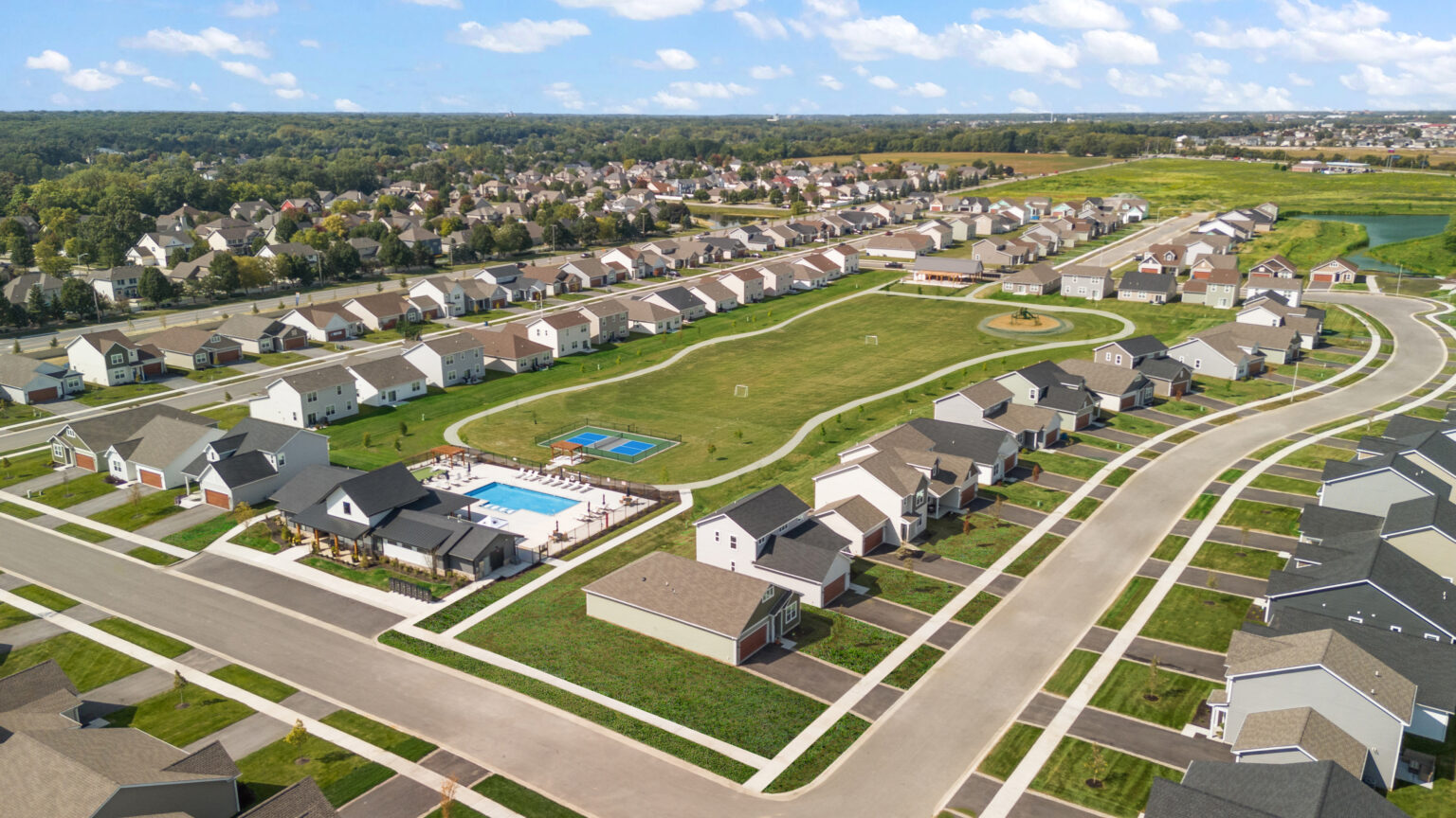 aerial view of community